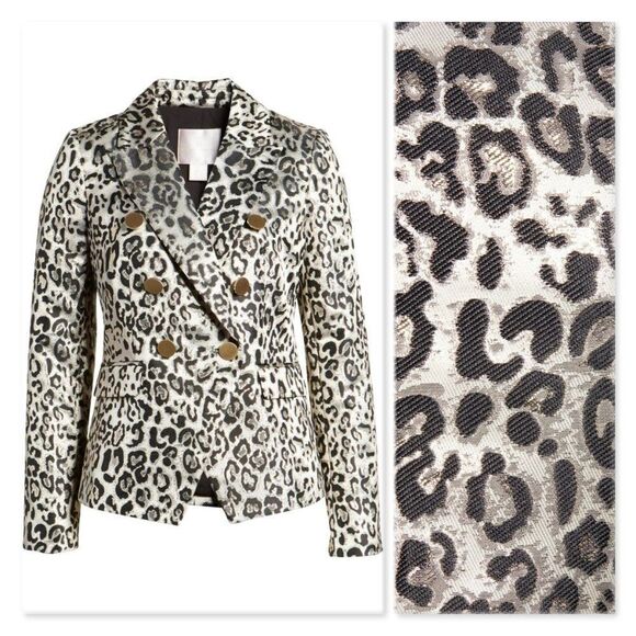 Rachel Parcell Metallic Leopard Blazer sz Large - Picture 3 of 12